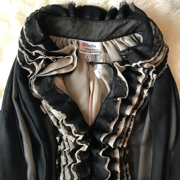 Neiman Marcus chiffon ruffle blouse - Picture 4 of 6